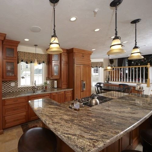 Golden Thunder Granite Kitchen Island